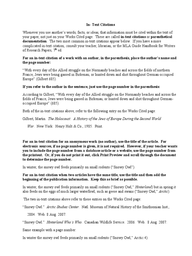 In-Text Citation Guidelines Explained | PDF | Ethnoreligious Groups ...