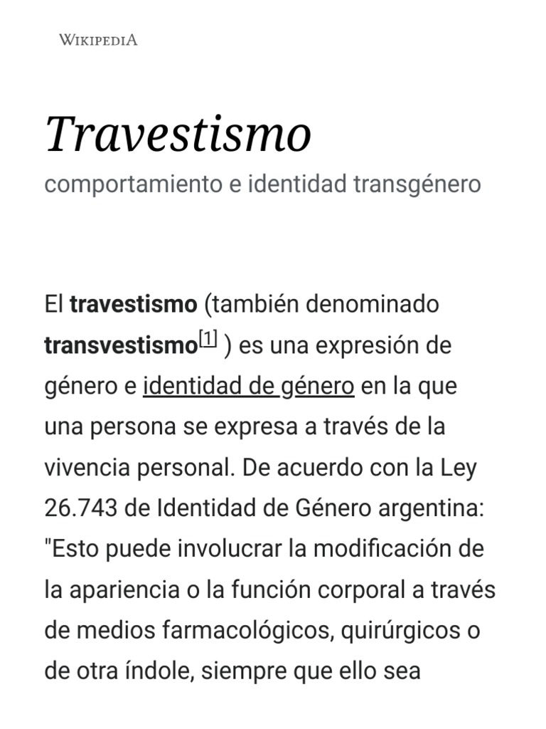 Definición y contexto del travestismo | PDF | Género | Estudios de género