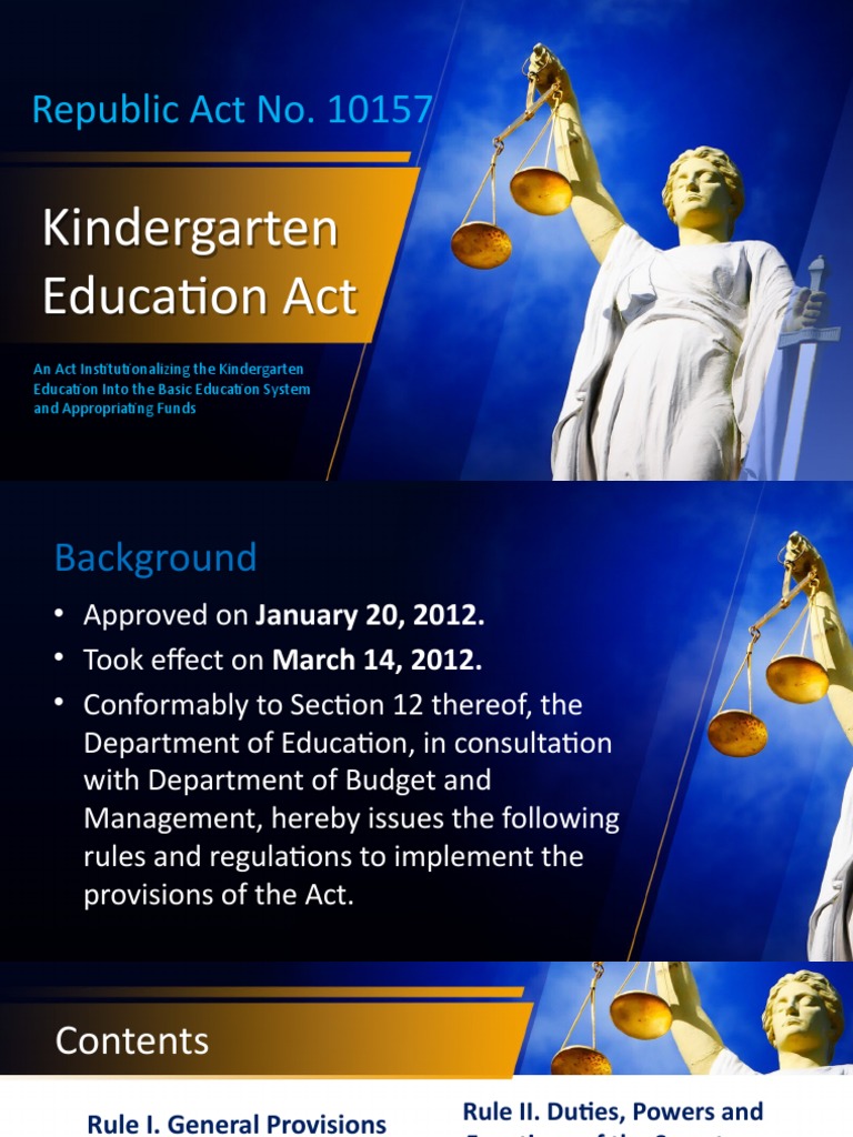 WHAT IS KINDERGARTEN EDUCATION ACT visual data 2