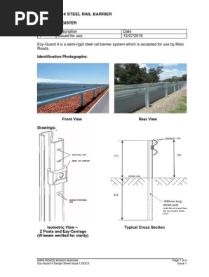 Ezy Guard 4 Design Sheet Issue 1 Rcn D18 Pdf Land Transport Civil Engineering