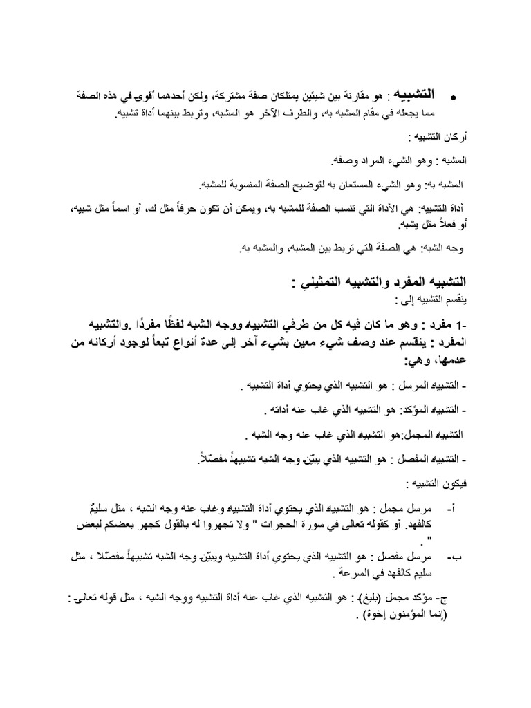 Ø§Ù„ØªØ´Ø¨ÙŠÙ‡