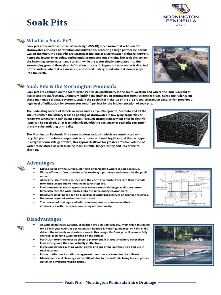Soak Pits for Stormwater Management | PDF | Stormwater | Surface Runoff