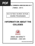 TANCA Participating Institutes and Seats 2017 PDF