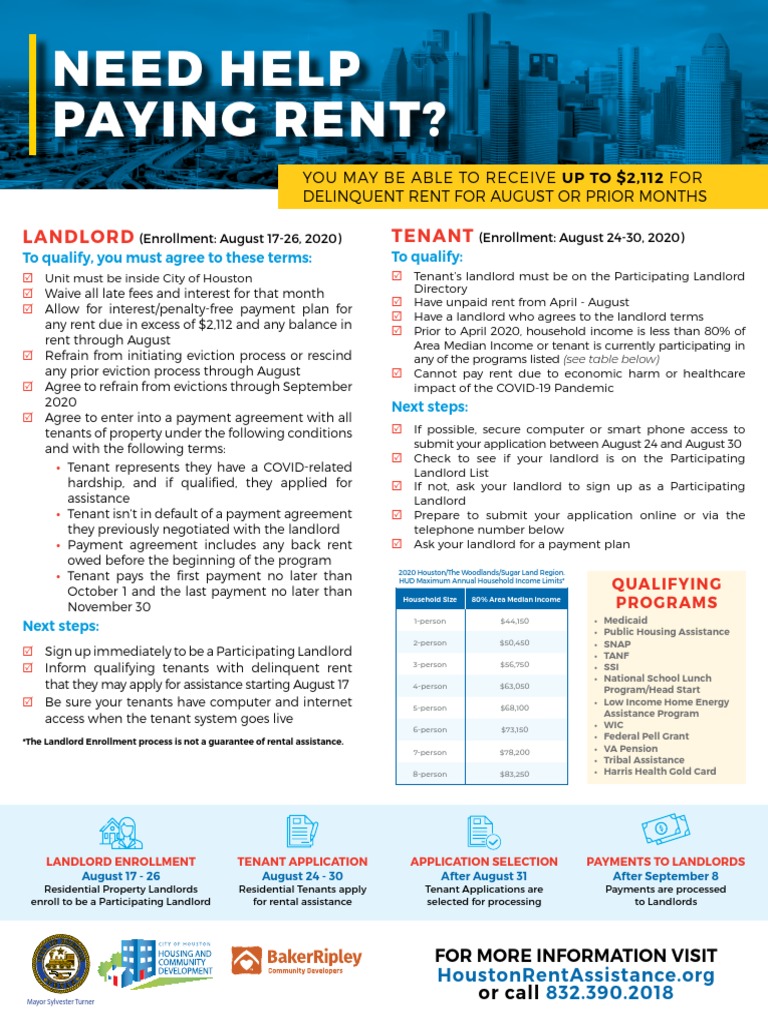 Houston Rental Assistance Program details Landlord Leasehold Estate