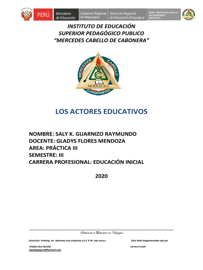 Actores Educativos en Moquegua | PDF | Modificación de comportamiento ...