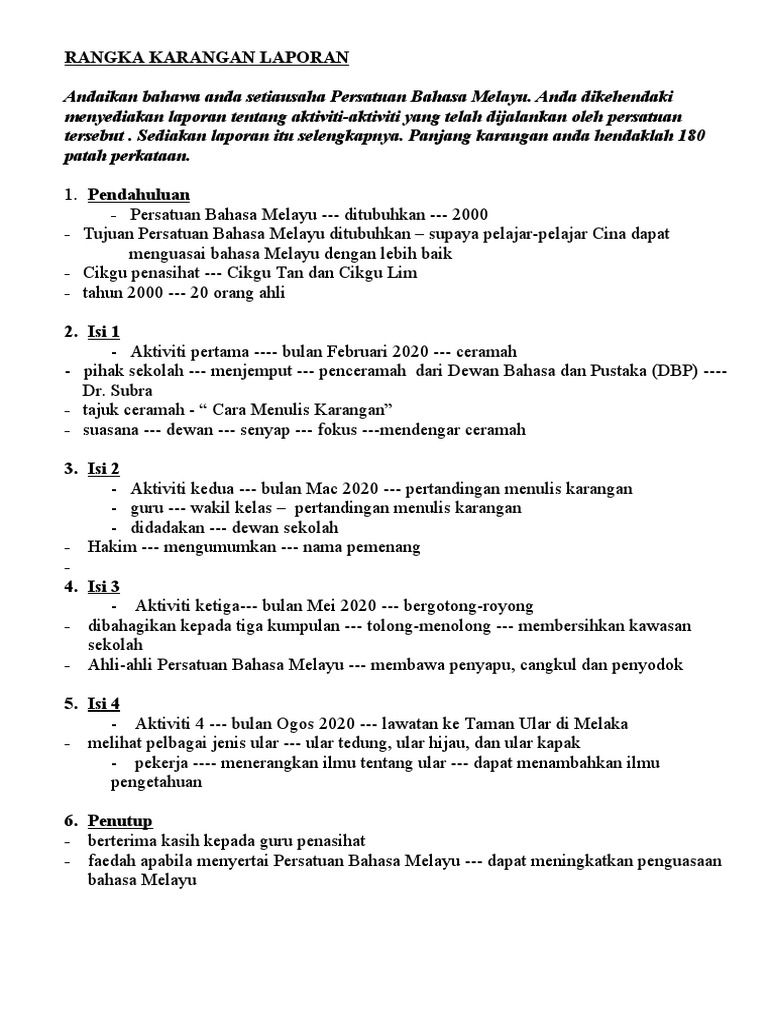 24 Format Karangan Laporan Upsr Pics Upsrgallery