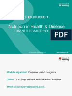 Nutrition in Health & Disease: Fbmnh1/Fbmnh2/Fb3N2A