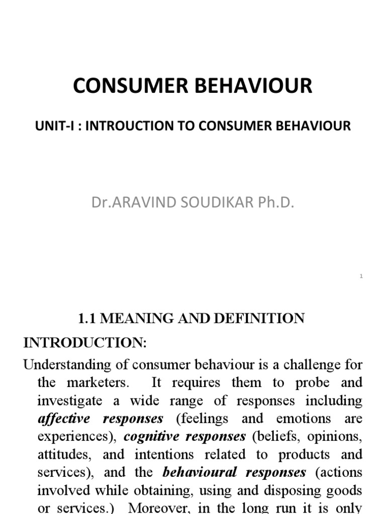 Understanding Consumer Behavior Basics | PDF | Consumer Behaviour | Id