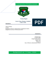Bangladesh University Term Paper on Business Statistics PPP