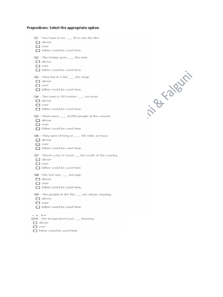 Using English Prepositions Quest Pdf