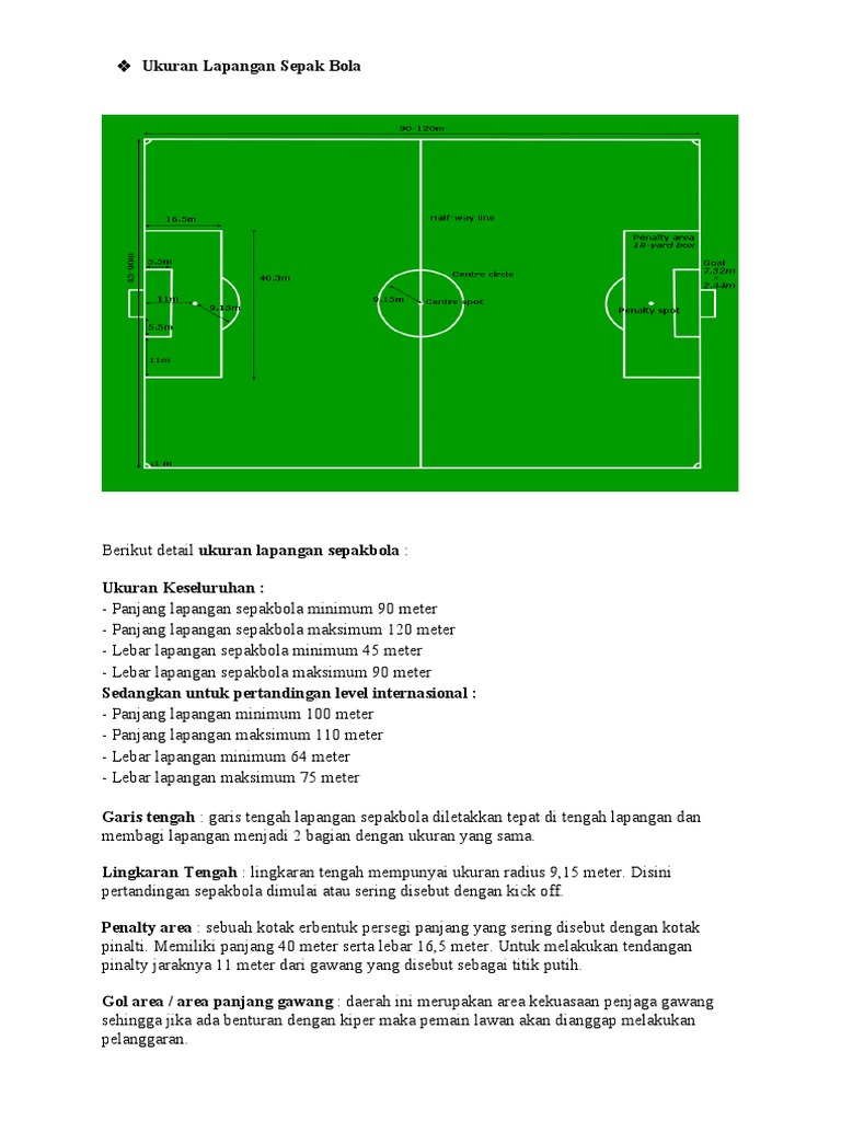 Ukuran Lapangan Sepak Bola Pdf