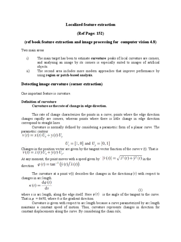 Curvature Detection in Image Processing | PDF | Curvature | Theoretical ...