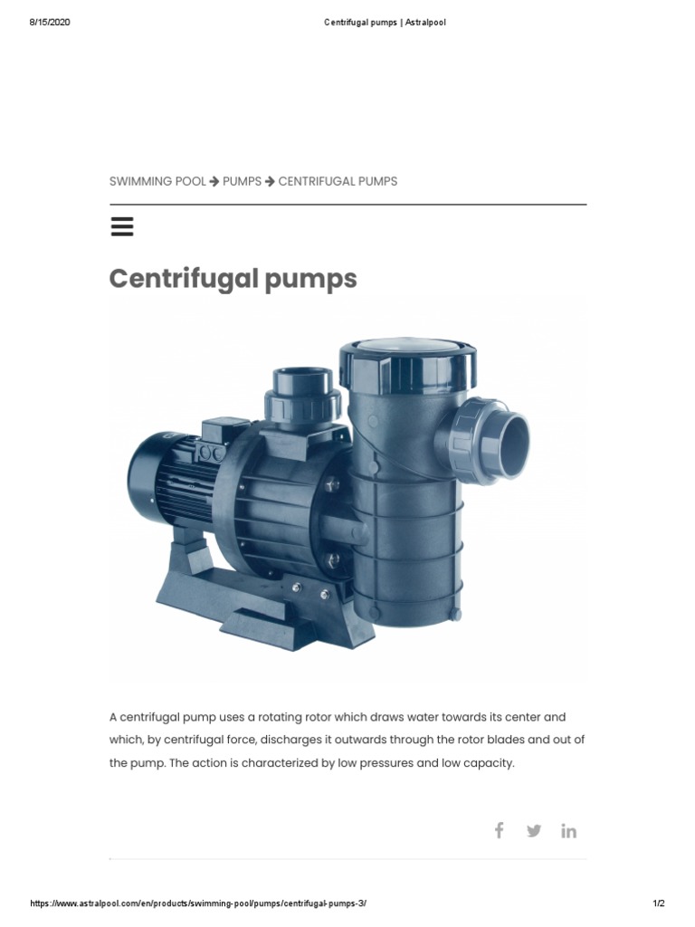 Centrifugal Pumps - Astralpool | PDF | Science & Mathematics