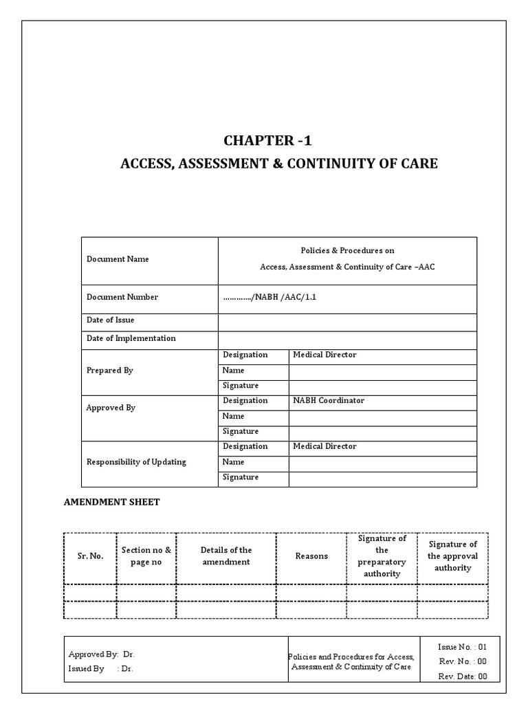Access, Assessment & Continuity of Care PDF Patient Emergency