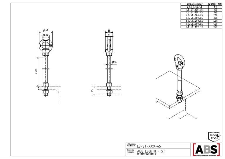 Anschlagpunkt -drehbar- Typ ABS-Lock® III-R
