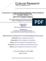 Cross-Cultural Research: Intimate Adult Relationships Introduction: Parental Acceptance-Rejection Theory Studies of