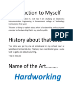 Introduction To Myself: Hardworking