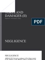 Torts and Damages (Ii) : Prepared By: Victor Kenner S. Galang