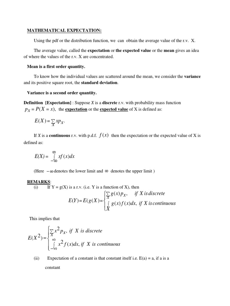 3.03 Expectation PDF | PDF | Expected Value | Probability Distribution
