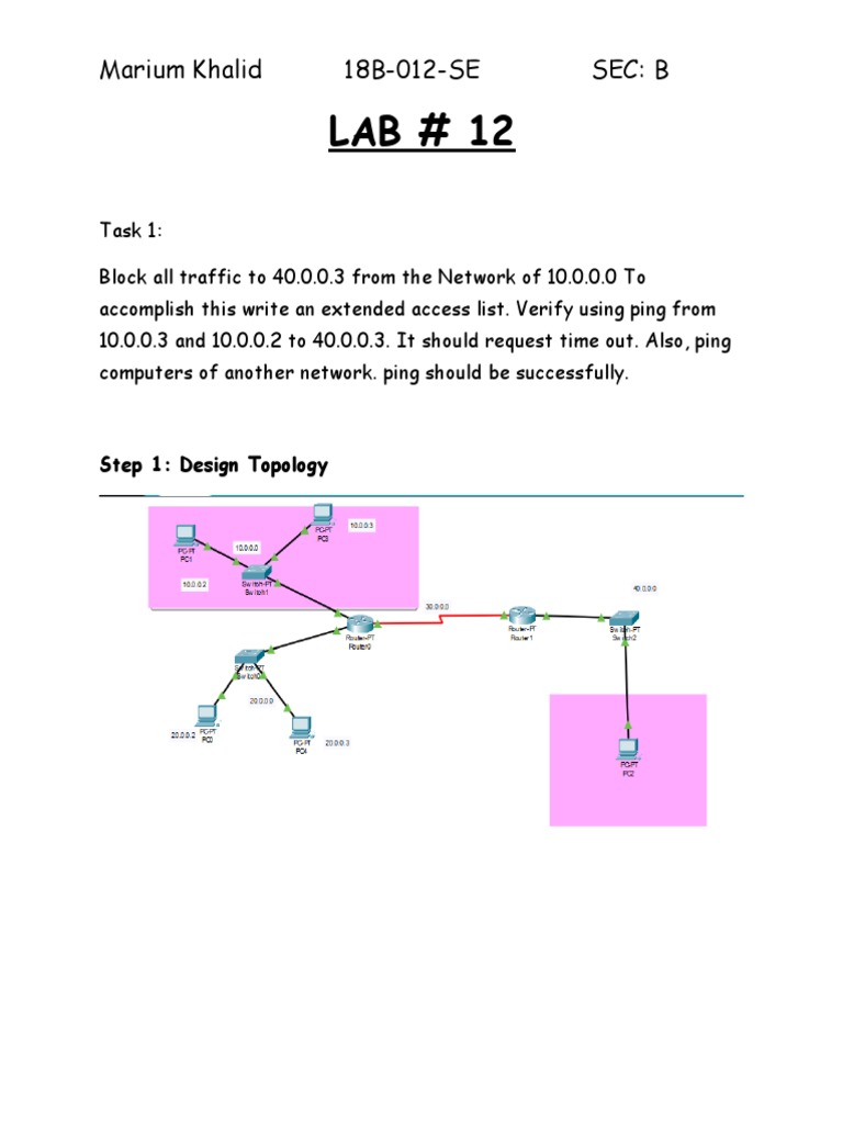 Block Traffic with Extended ACL | PDF | Business | Computers