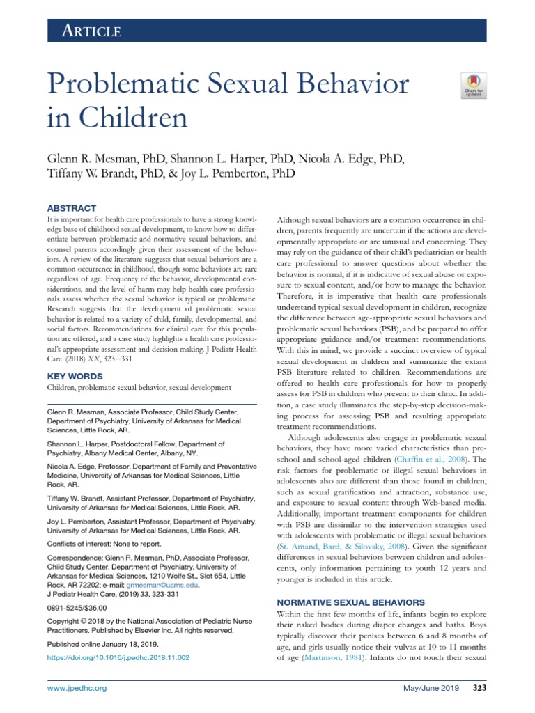 Problematic Sexual Behavior in Children | PDF | Child Abuse | Nudity