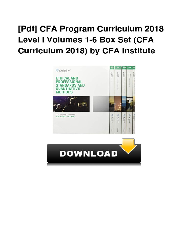CFA Level 1 2018 6冊 CFA Program Curriculum 2018 Level I Volumes 1-6 Box Set (CFA