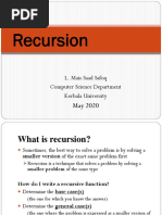 Recursion: L. Mais Saad Safoq Computer Science Department Kerbala University