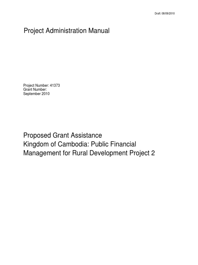 Project Administration Manual: Project Number: 41373 Grant Number ...