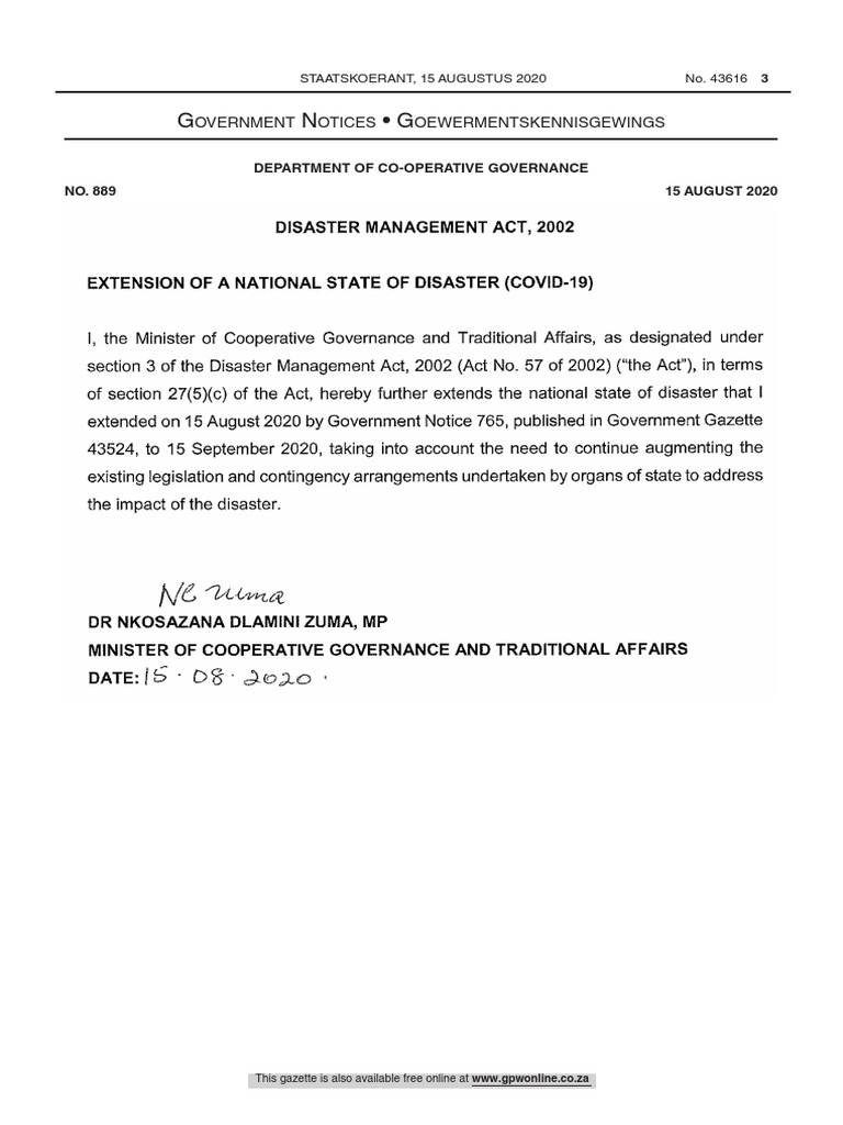 Extension of COVID-19 Disaster State | PDF | Disaster And Accident ...
