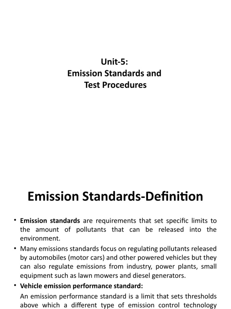 Emission Test Standards Overview | PDF | Exhaust Gas | Fuel Economy In ...