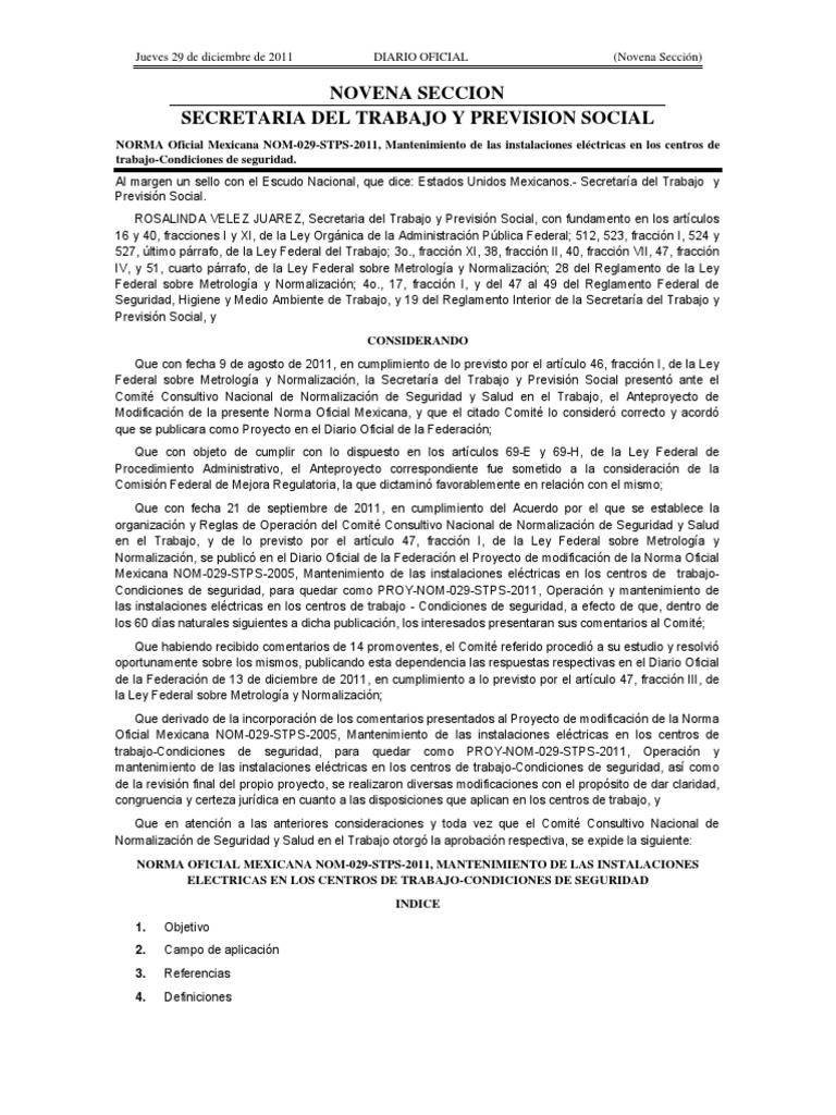 Nom 029 PDF | PDF | Fuerza | Ingenieria Eléctrica