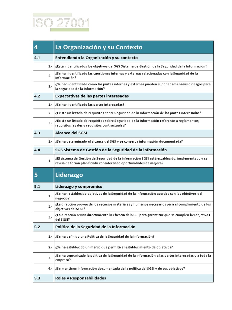 Evaluación del SGSI según ISO 27001 | PDF | Seguridad de información ...