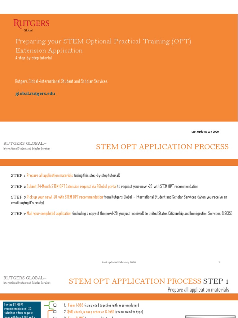 Rutgers STEM OPT Application Guide | PDF | United States Postal Service ...
