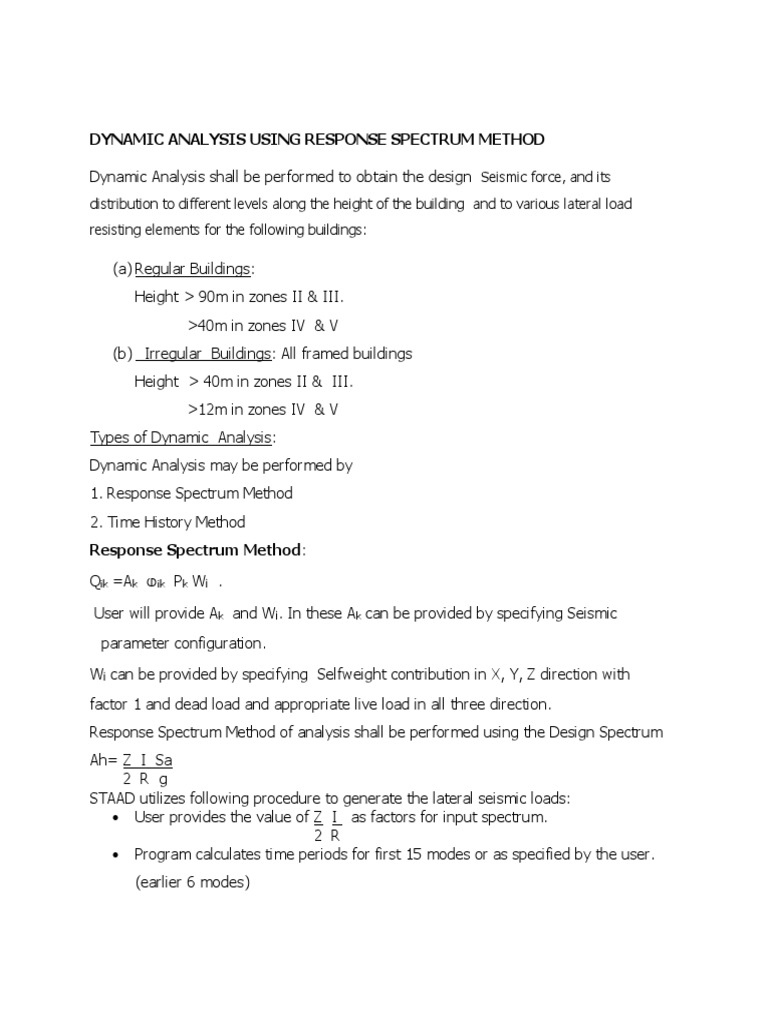 Seismic Analysis via Response Spectrum | PDF | Beam (Structure) | Physics