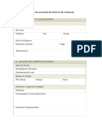 Ficha de Análisis de Puesto de Trabajo