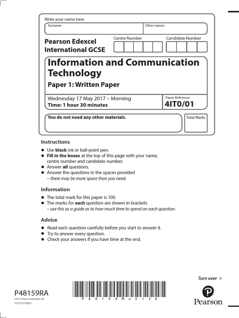 Information and Communication Technology: Pearson Edexcel International ...