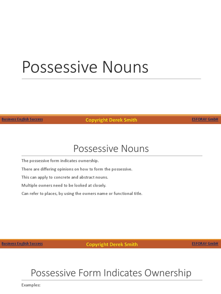 Business Plural Possessive