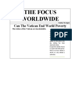 The Focus Worldwide: Can The Vatican End World Poverty