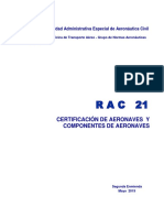 RAC 21 - Certificación de Aeronaves y Componentes de Aeronaves PDF