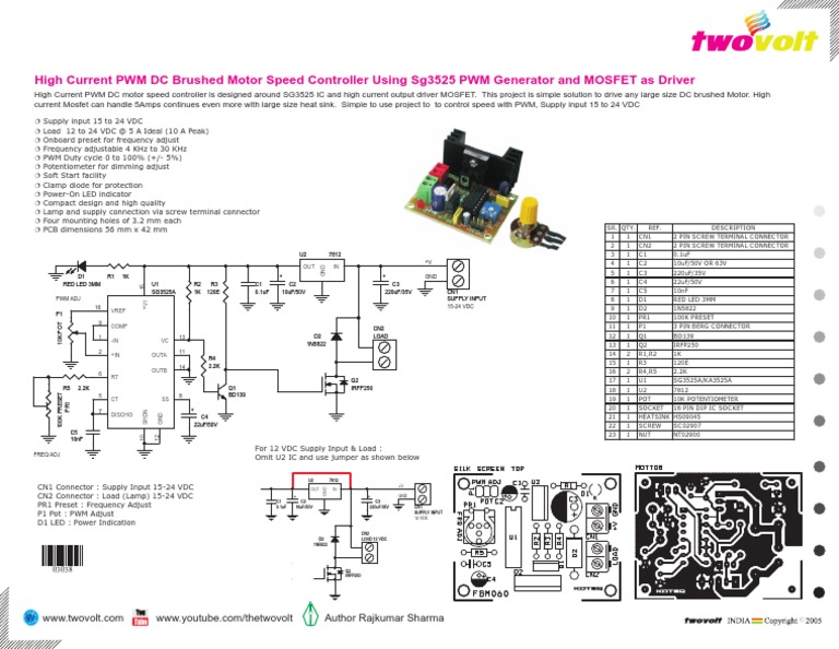 DC-MOTOR-SPEED-CONTROLLER-1 Using 3525 Circuit of Oscillator PDF | PDF ...