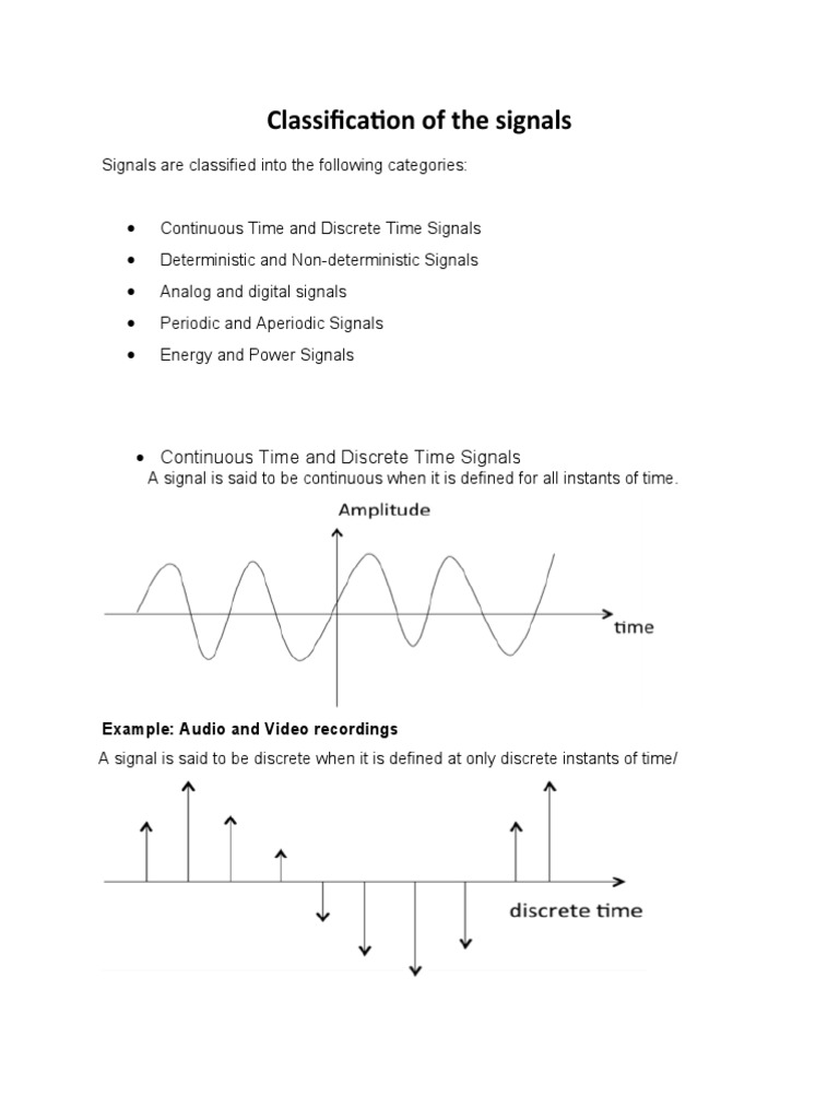 Classification of The Signals | PDF