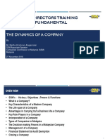 Corporate Directors Training Programme Fundamental: The Dynamics of A Company