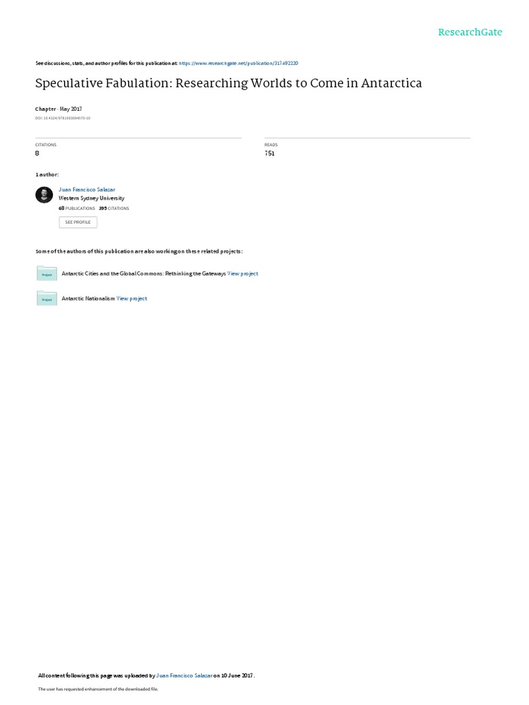 Speculative Fabulation Researching Worlds To Come in Antarctica PDF