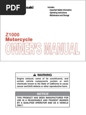 z1000 Owner Manual | PDF | Gasoline | Motorcycle