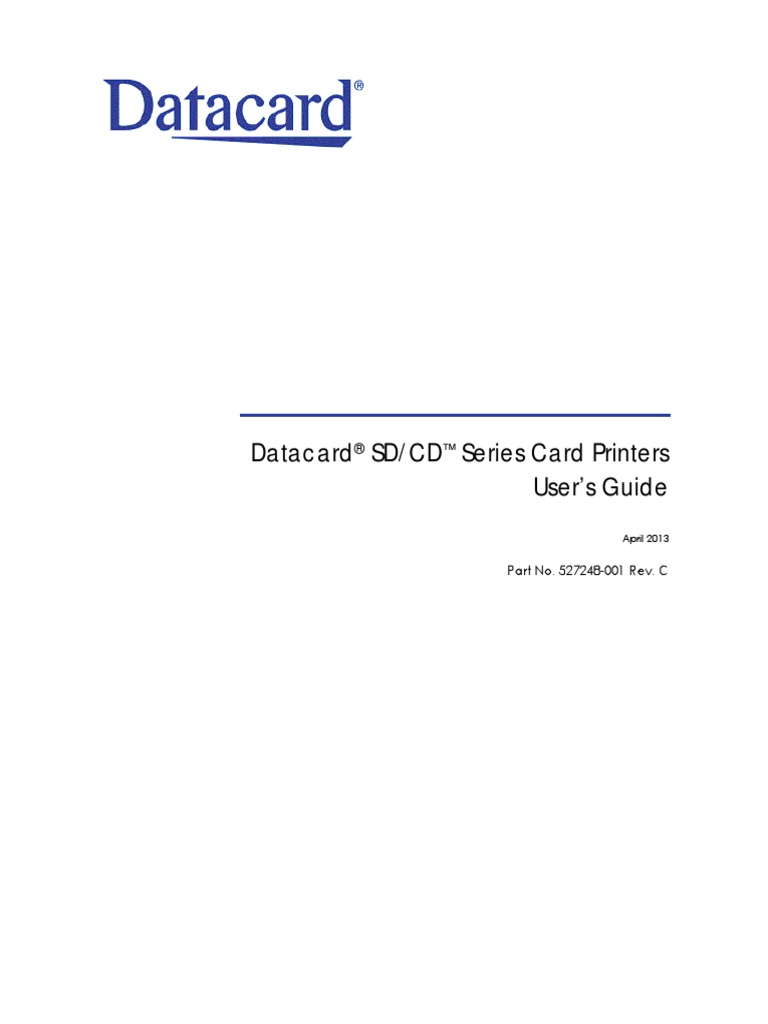 Datacard SD Series Manual | PDF | Printer (Computing) | Personal Computers
