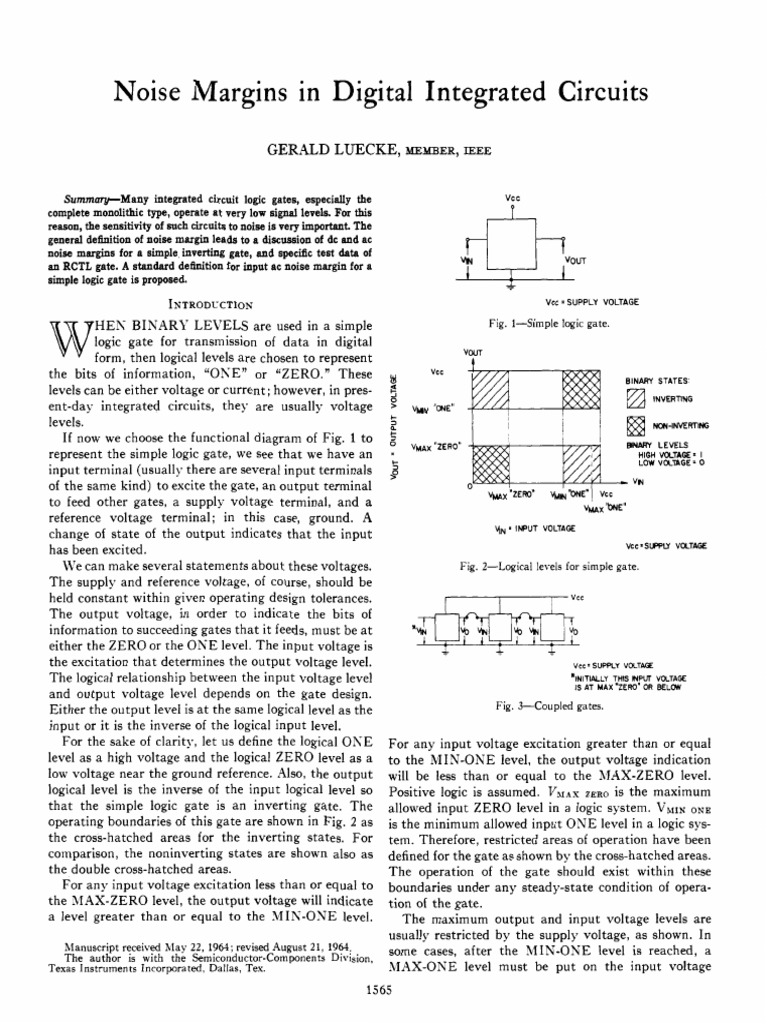 Understanding Noise Margin in Logic Gates | PDF | Logic Gate ...