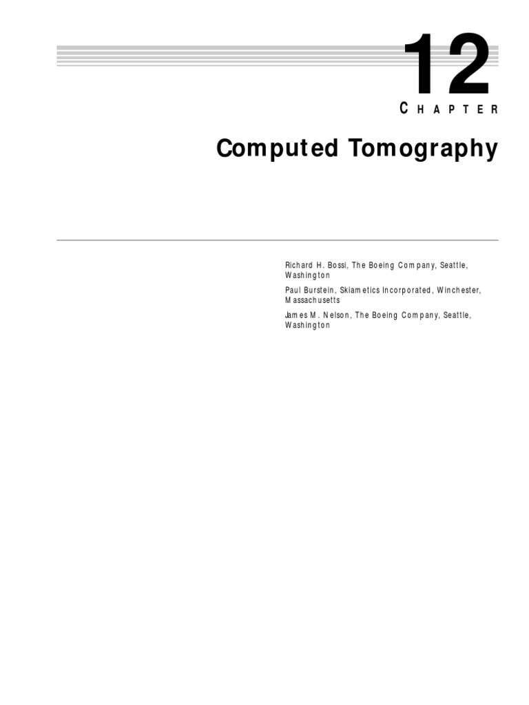 Computed Tomography: Hapter | PDF | Tomography | Ct Scan