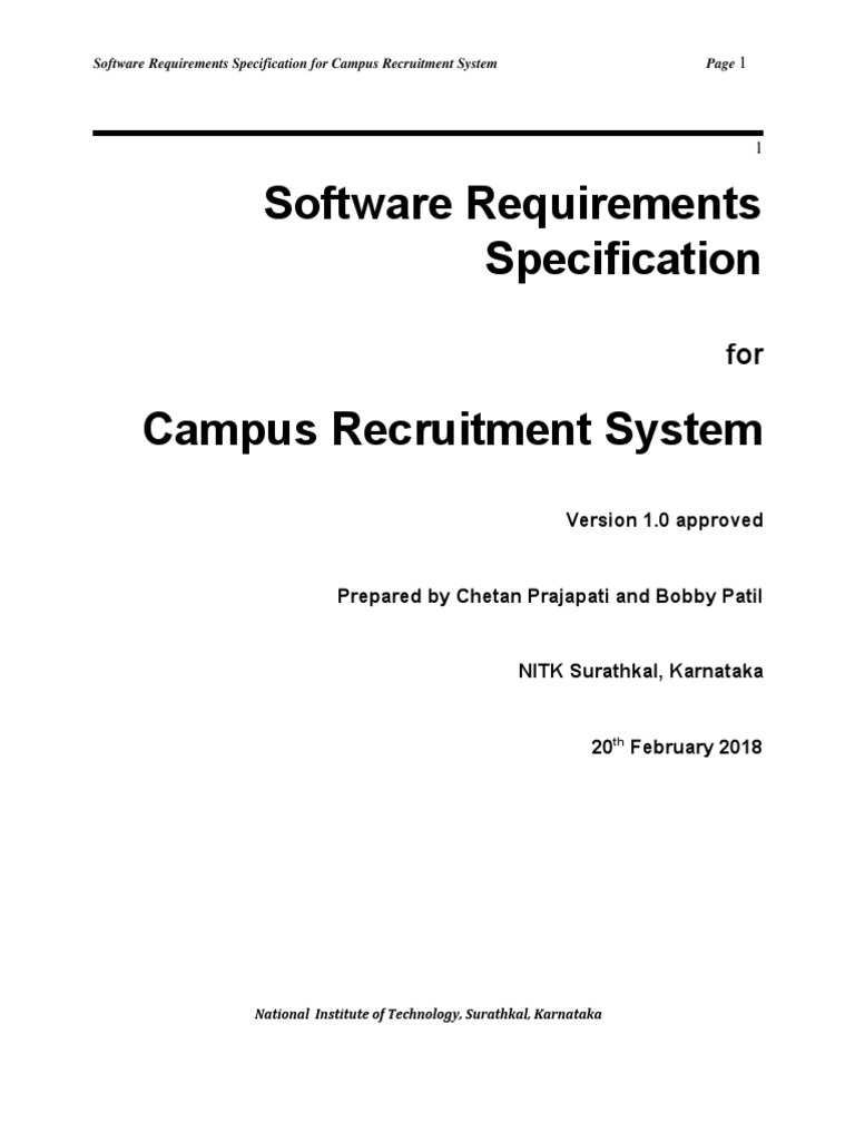 Srs For Campus Recruitment System | PDF | Java (Programming 