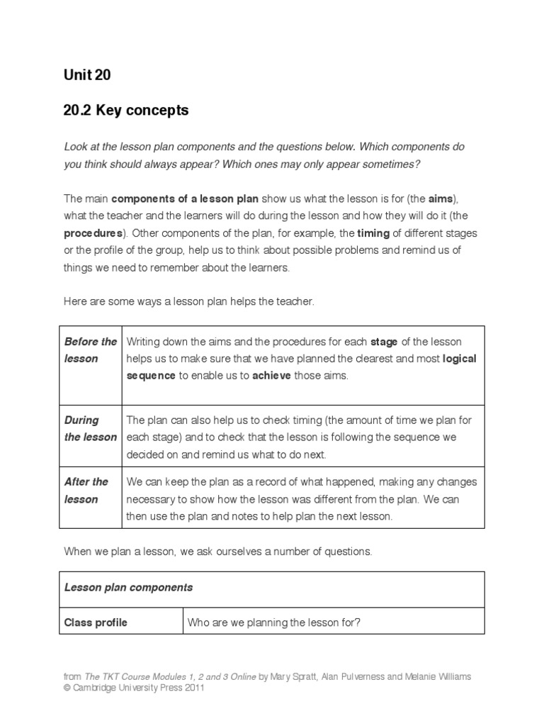 Lesson 20 How Do We Identify The Different Components of A Lesson Plan ...
