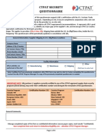 Ctpat Security Questionnaire